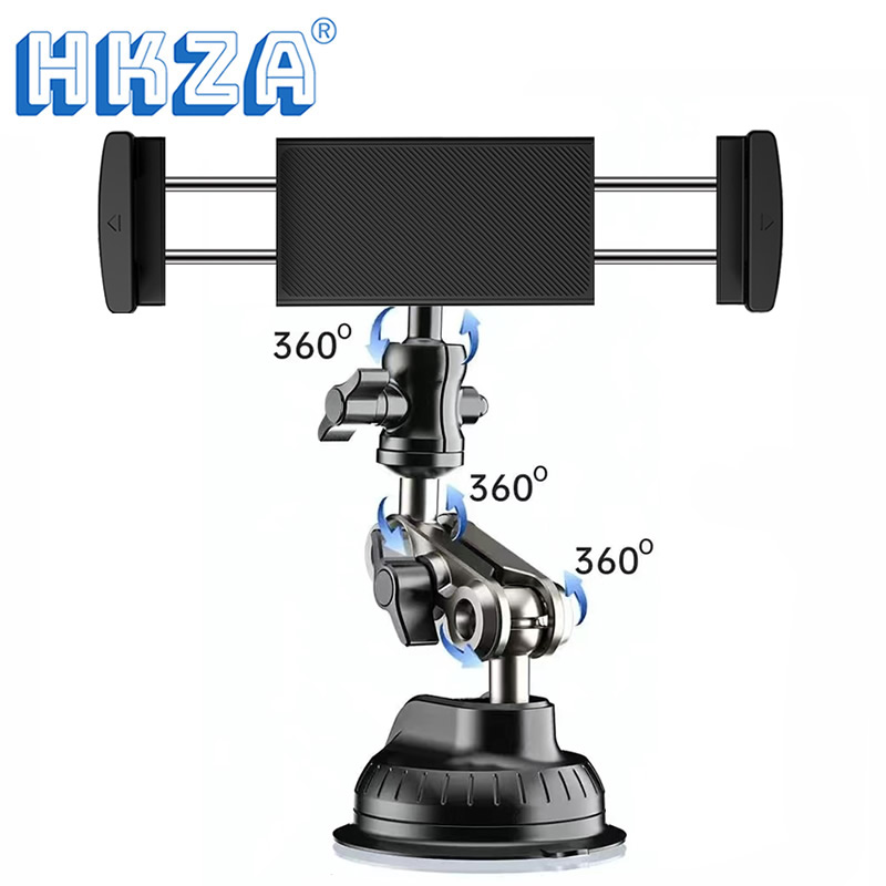 Universele Metalen Tablet Telefoon Houder in Auto Balhoofd Beugel Zuignap Mount 360 Rotatie Stand voor iPad 12.9 "Samsung Xiaomi