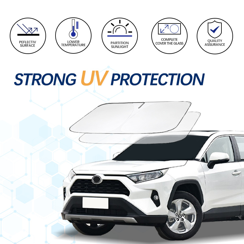 ที่บังแดดกระบังแสงกระจกบังแดด XA50 XA40 RAV4 Toyota บล็อคพับเก็บได้รังสี UV ทำให้รถของคุณเย็นลง