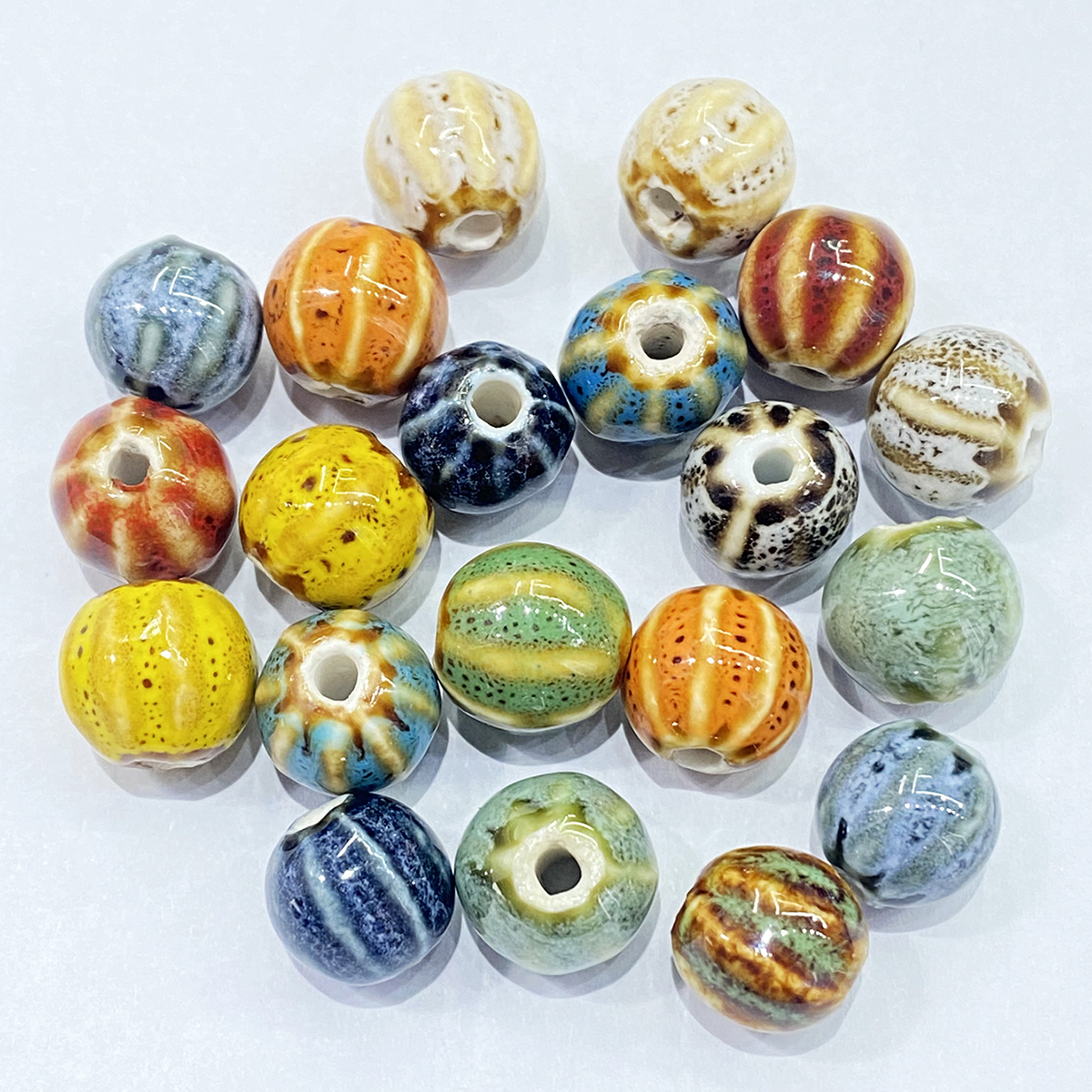 20/40 szt. 35 rodzajów kolorów 11MM ceramiczna bransoletka męska koraliki dystansowe Multicolor kolorowe nieregularne okrągłe