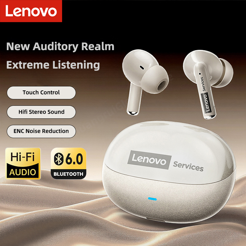    Наушники Lenovo LE257 TWS, беспроводные Bluetooth 6.0, HiFi-звук, ENC, шумоподавление при звонках, игровые спортивные наушники с микрофоном
