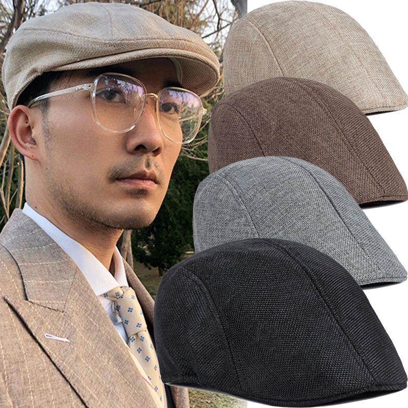 Boinas de primavera y verano para hombre, boina de estilo británico, sombreros Retro de Inglaterra, sombreros de moda para hombre, gorras de pintor con visera para papá