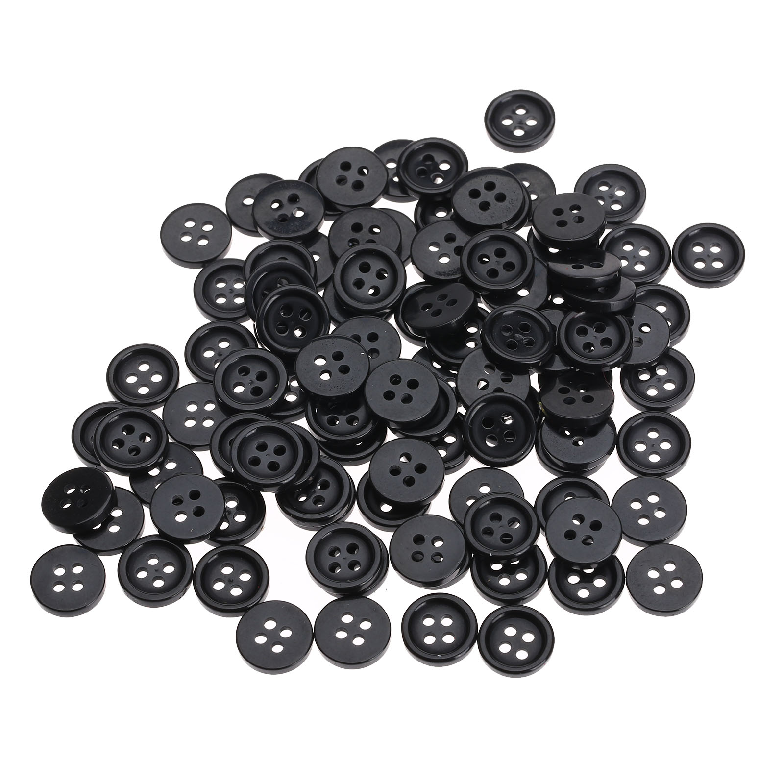 100 pezzi bottoni da cucito neri 4 fori 10 mm bottoni rotondi in resina adatti per cucire vestiti scrapbook artigianato vestiti accessori per cucire