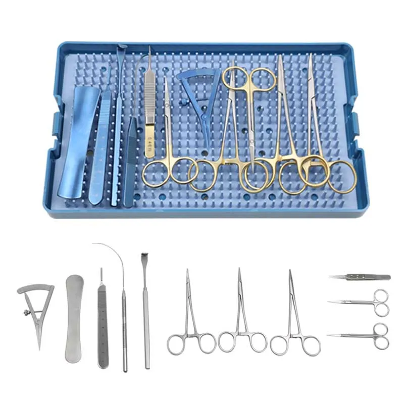 Set gunting kelopak mata ganda pemegang jarum oftalik penjepit hemostatik Kosmetik Instrumen plastik oftalmik instrumen operasi