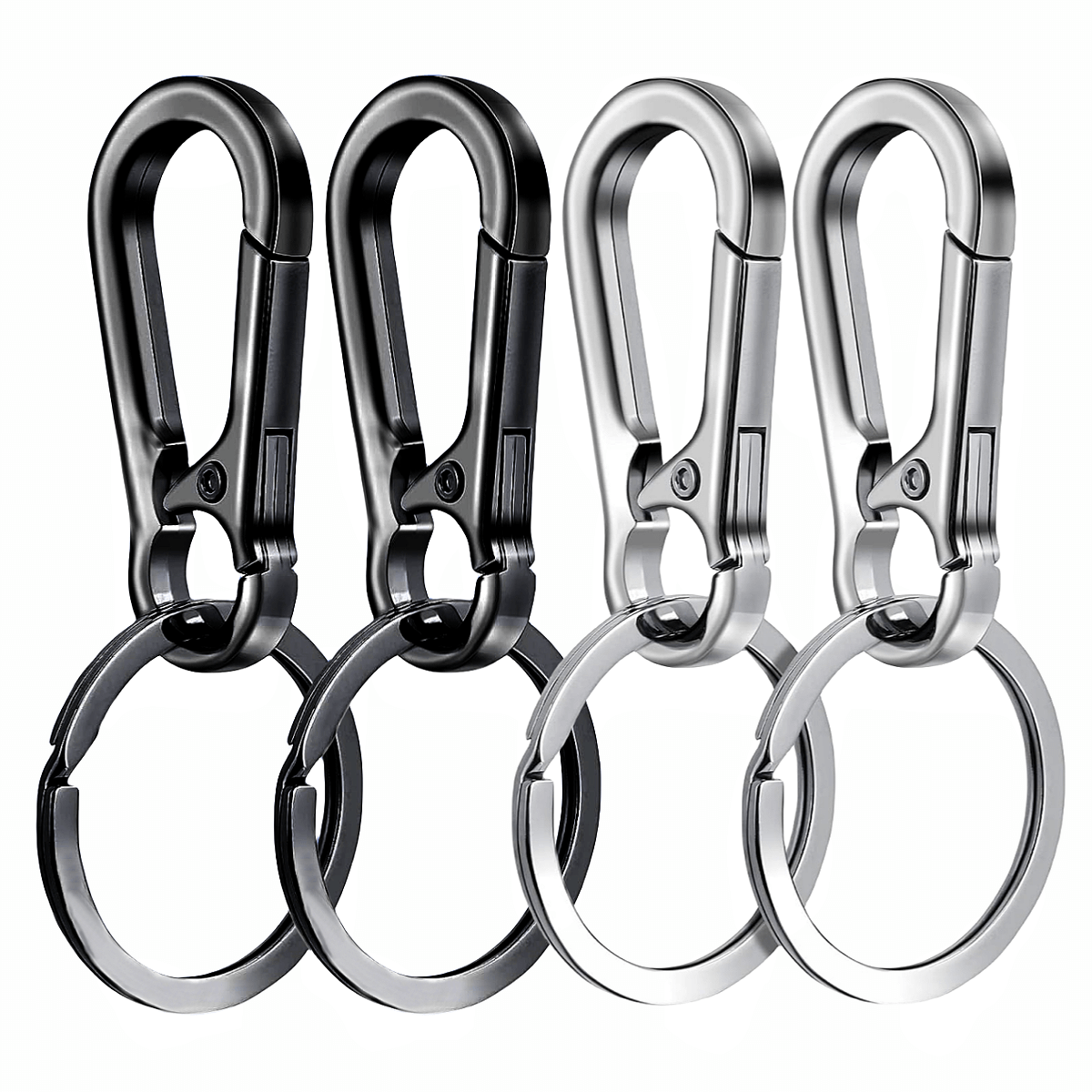 4 ชิ้น Carabiner คลิปพวงกุญแจโลหะ Carabiner รูปร่างพวงกุญแจพวงกุญแจผู้ถือคลิป Hook ผู้ถือสําหรับกุญแจรถ Finder f