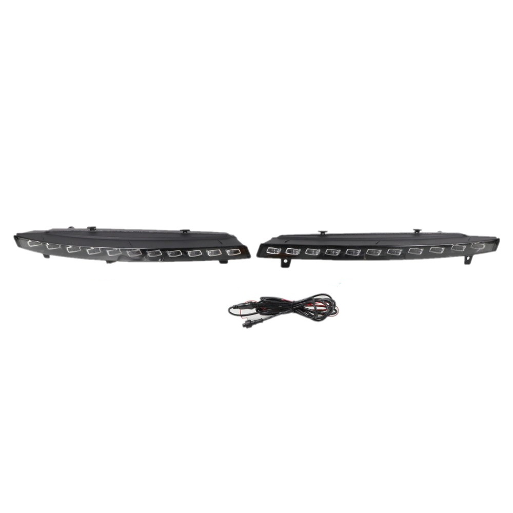 July King LED-dagrijverlichting voor Audi Q7 2010-2015, LED-scannen voorbumper DRL + Streamer gele richtingaanwijzers