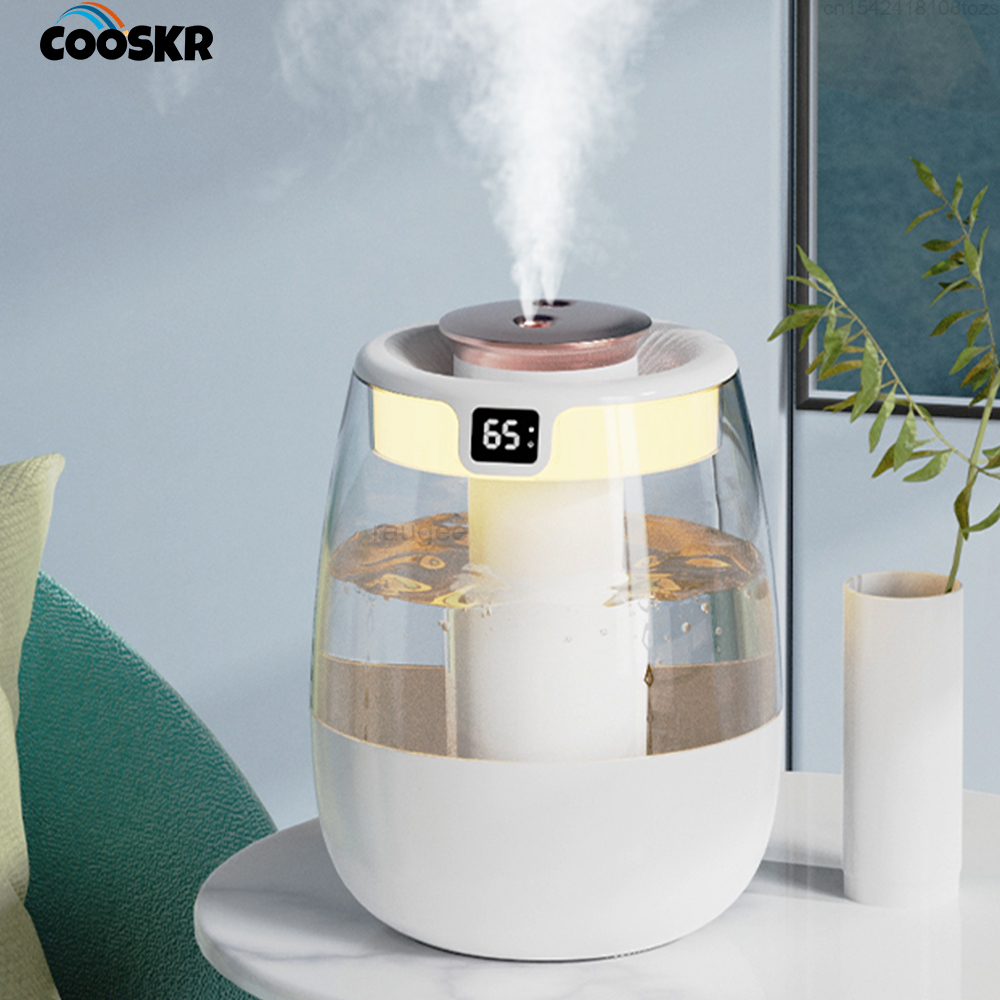 Humidificador de aire profesional de gran capacidad, doble puerto de pulverización, máquina de niebla para el hogar, habitación, oficina, humidificador de aire de escritorio silencioso