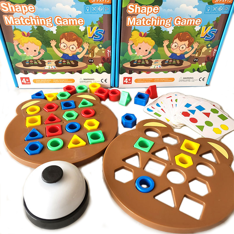 Crianças combinando quebra-cabeça brinquedos cores forma geométrica jigsaw jogos de tabuleiro cedo interação educacional brinquedos para crianças jogos de batalha