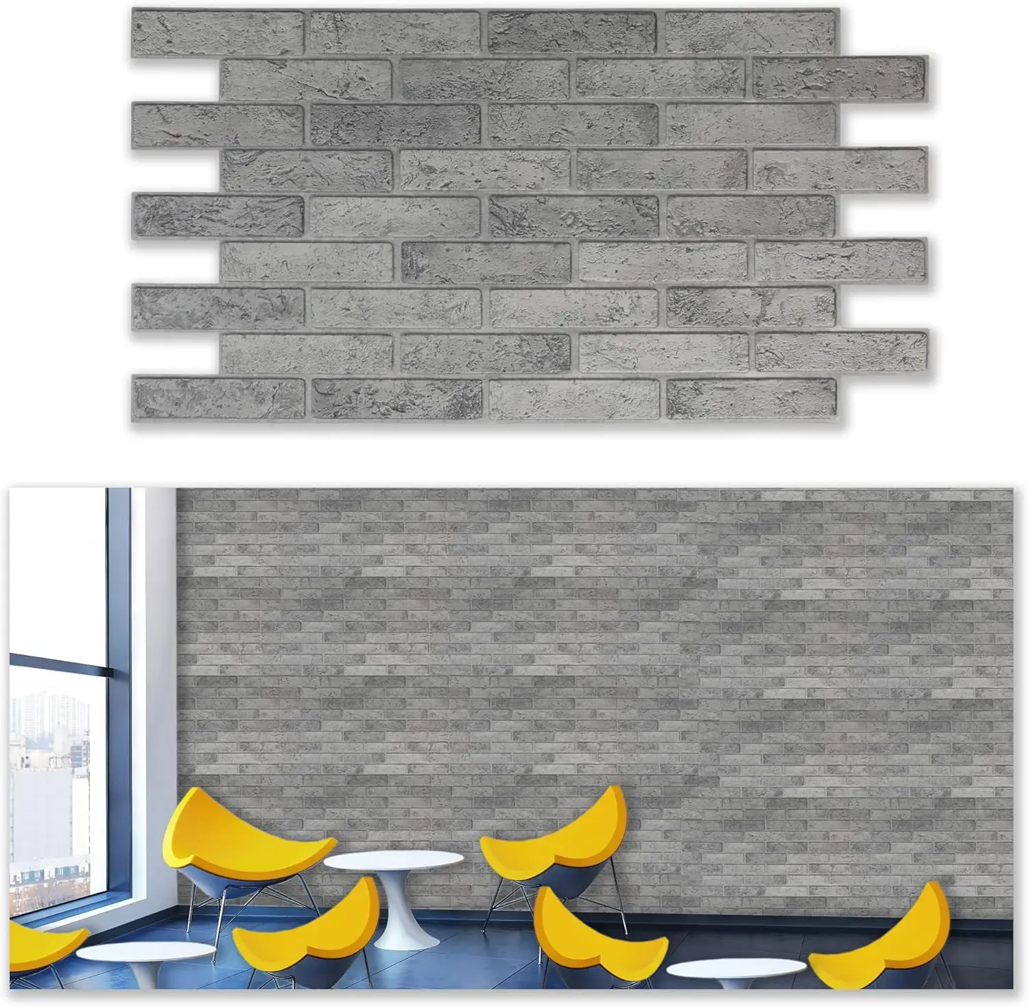 Panneaux de décoration d'intérieur en PVC 3D 138, sans adhésifs, fins et élastiques, 10 AGH comme/4.6 m2