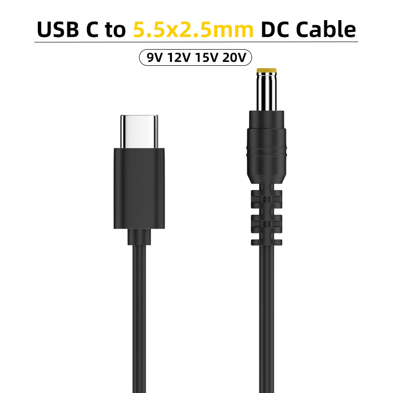 USB C a 9V 12V 15V 20V 5.5x2.5mm DC Jack Plug Adattatore Tipo C PD Cavo di ricarica per monitor LCD Cine Trasmissione Radio