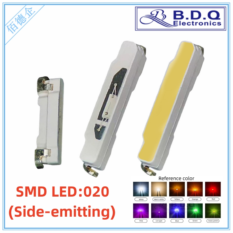 100 Uds 020 SMD LED diodo emisor lateral amarillo-verde Esmeralda blanco rojo azul amarillo naranja emisor de luz lateral