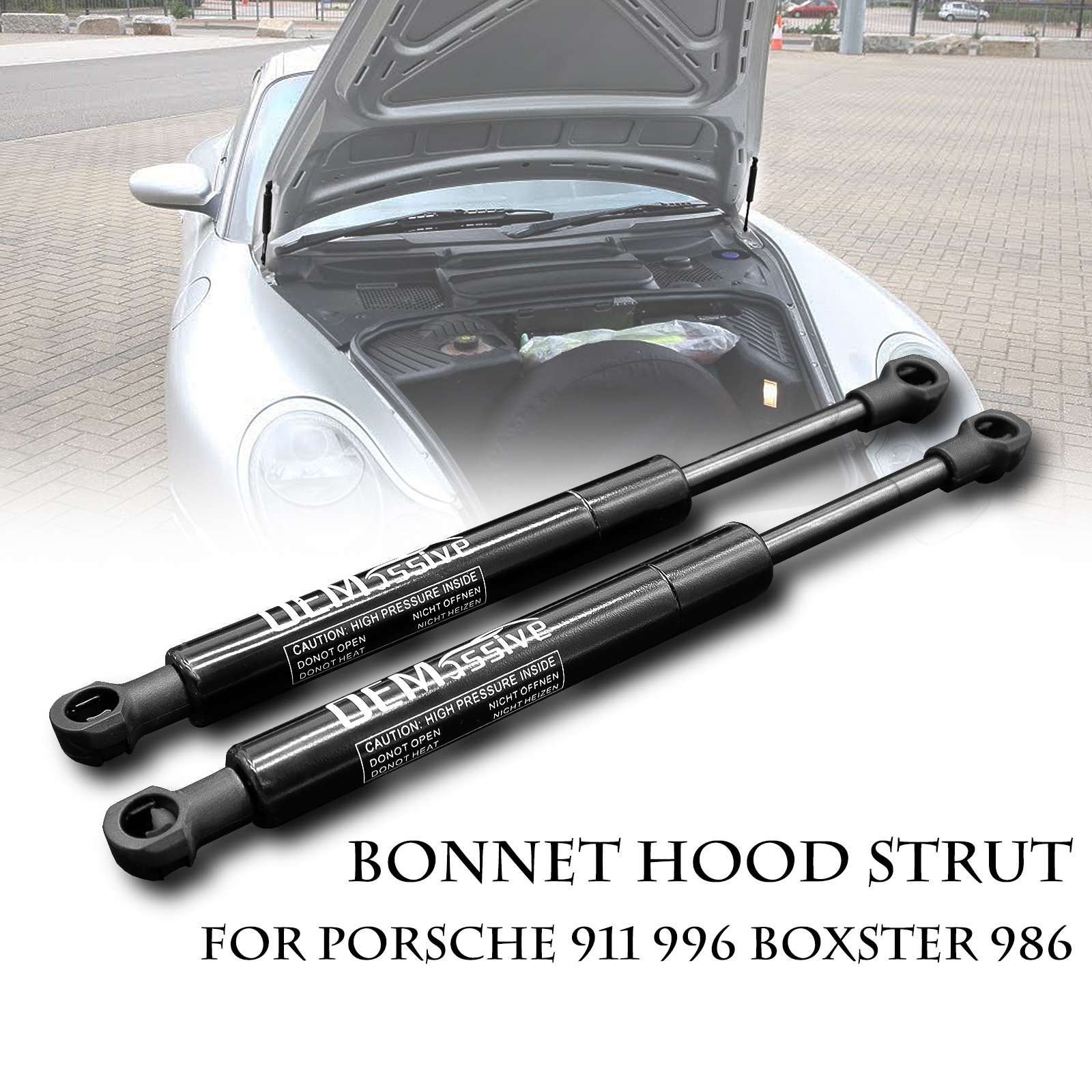 2X Penopang Pengangkat Kap Depan Kap Mesin Mendukung Penyangga Pegas Gas Kejut untuk Porsche Boxster 986 1996-2004 911 996 1999-2004 99651155101