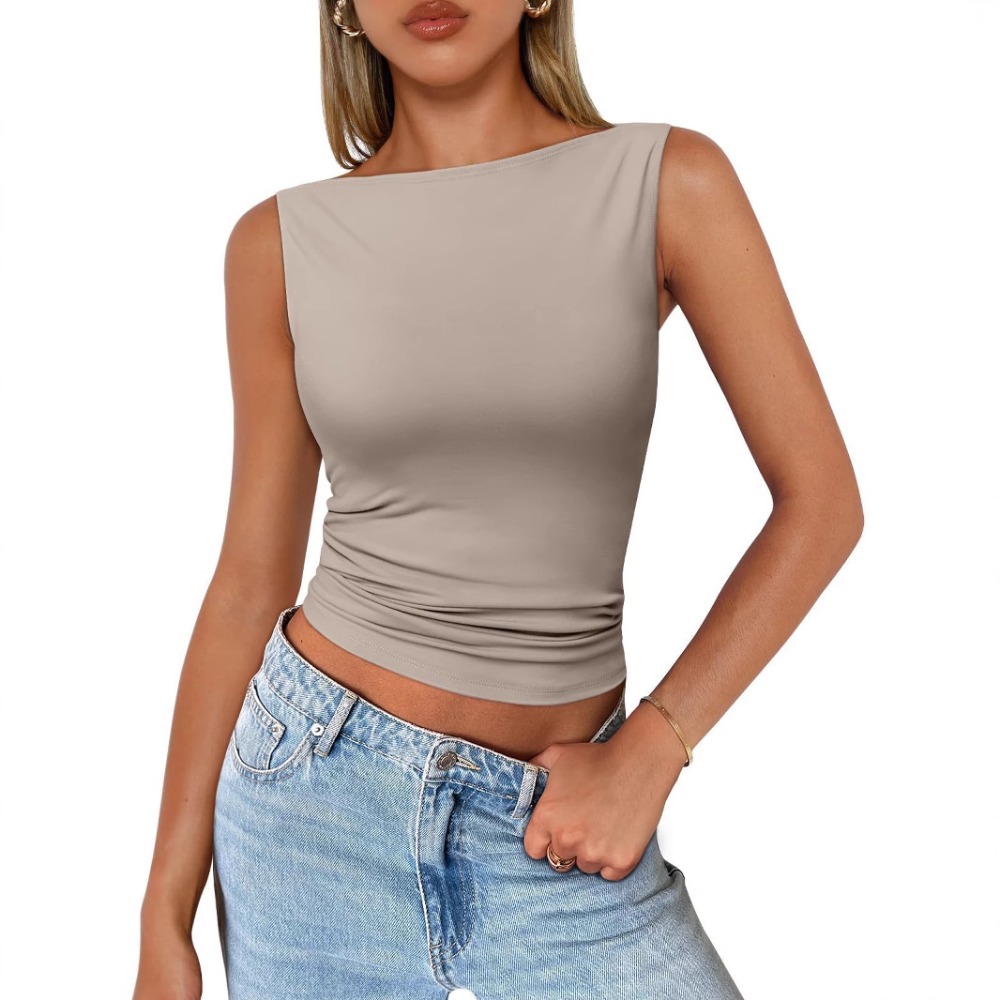 Lente Zomer 2026 Nieuwe damesvest Mouwloos Slim-fit Modieus en sexy top voor dames Y2K-kleding