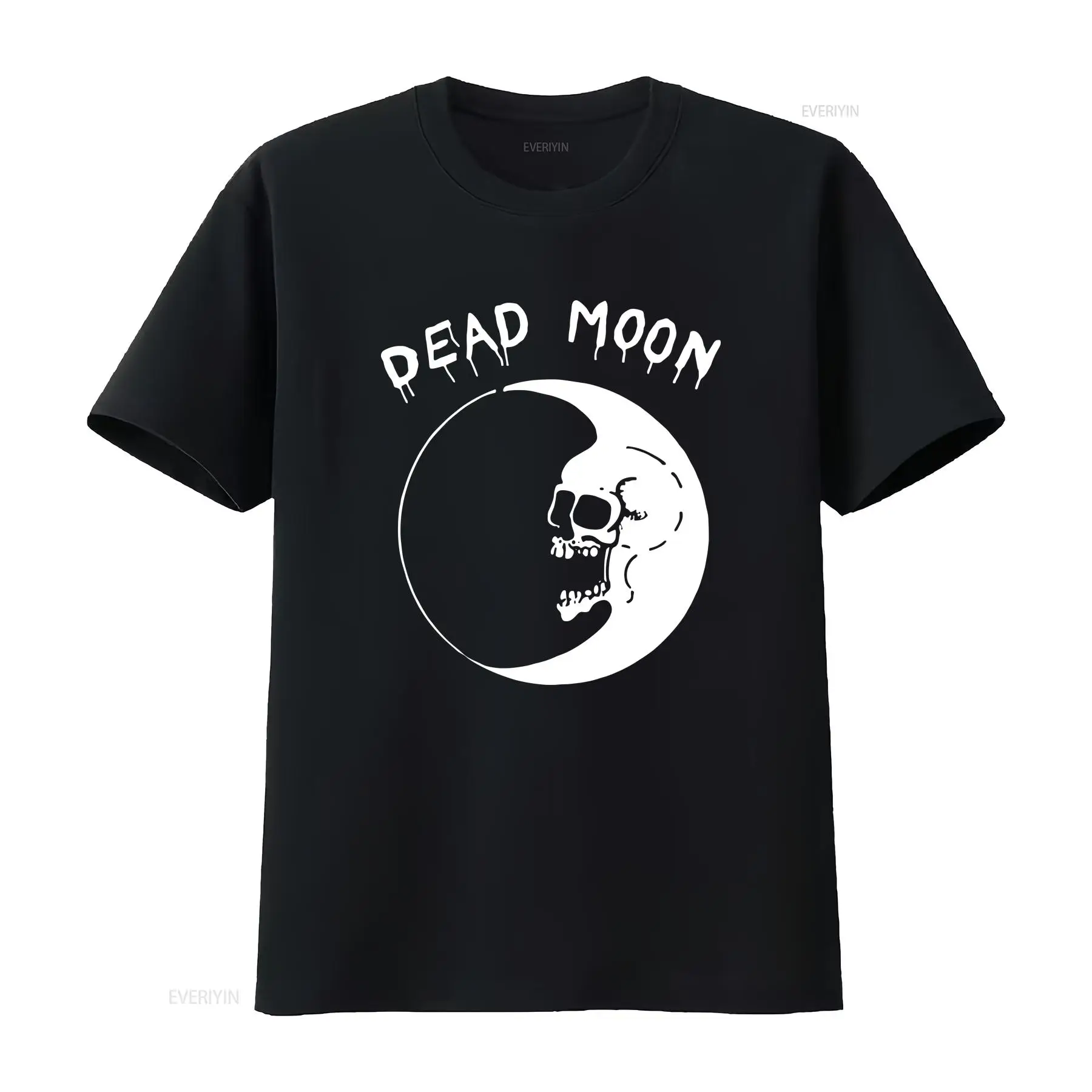 Koszulka Dead Moon Band, czarna, bawełniana, pełny rozmiar, długi lub krótki rękaw, vintage, sprana, unisex, miękka, streetwear, top do noszenia na co dzień.