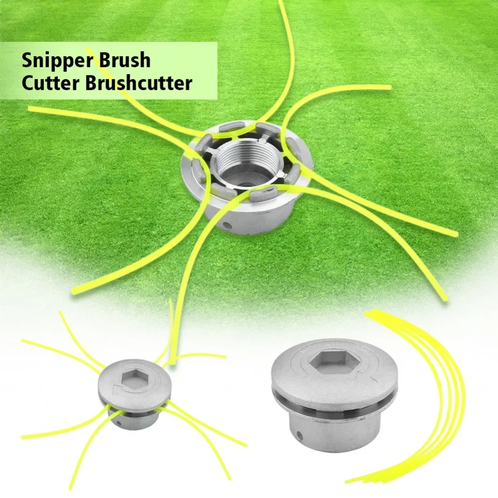 Universal Aluminum 4 Line Grass Trimmer Head Nylon Cutting Line Brush Cutter Replacement Head Silver For Lawn Mower