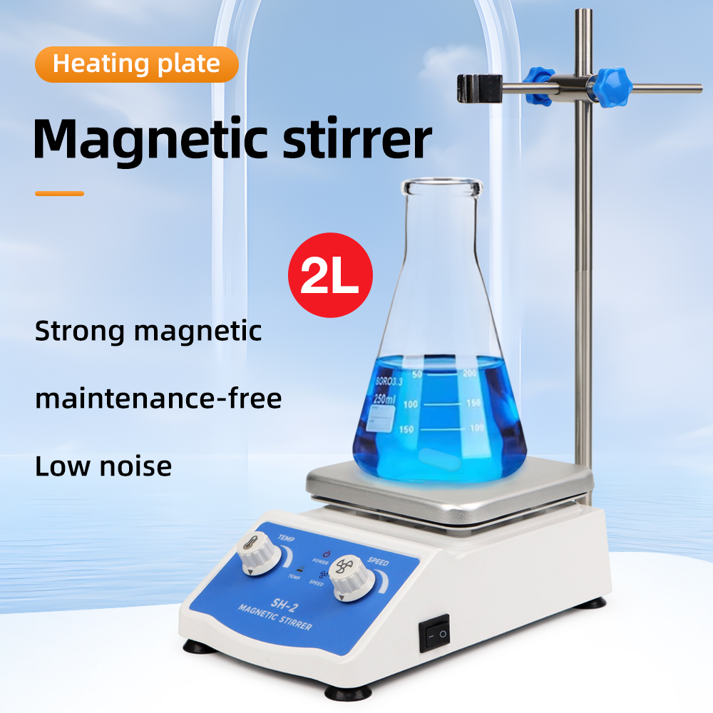 เครื่องทําความร้อน Magnetic Stirrer ดิจิตอลจอแสดงผล Thermostatic Stirrer ห้องปฏิบัติการจานร้อนเครื่องผสมแม่เหล็กปรับความเร็ว 1600rpm