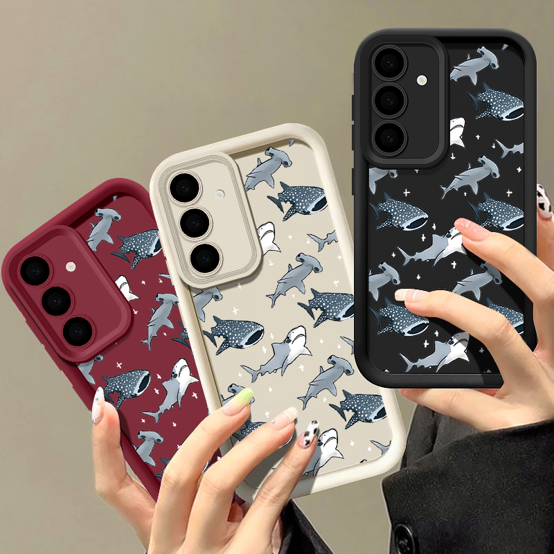 Whale Shark Pattern Phone Case For Samsung Galaxy S24 FE S25Edge S26 S23 S22 Ultra A57 A37 A17 A56 A16 A55 A54 A36 A26 A15 Cover