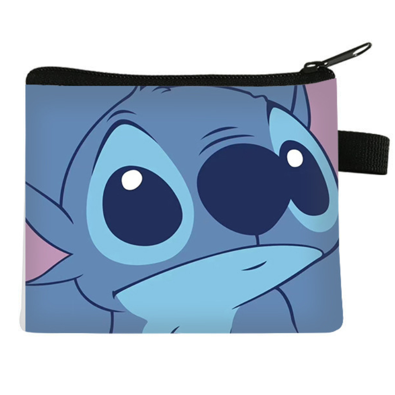 Disney-Lilo e Stitch Plush Coin Purse para crianças, porta-moedas infantil, bolsa de poliéster Zip Change, Mini Wallet, presente da menina, MINISO