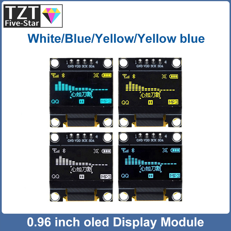 0,96-дюймовый oled IIC последовательный белый OLED-дисплей модуль 128X64 I2C SSD1306 12864 плата ЖК-экрана GND VDD SCK SDA для Arduino
