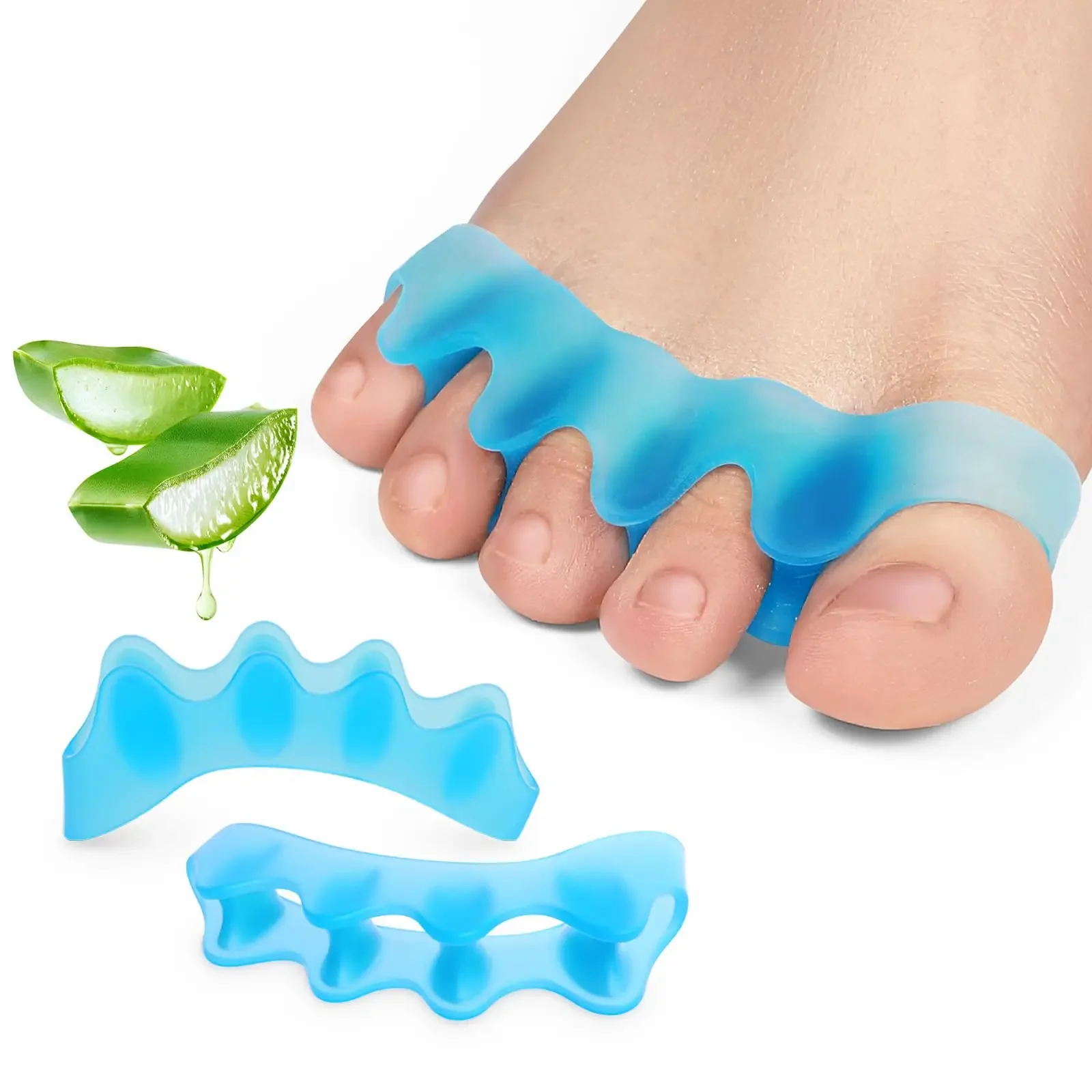 Separadores de dedos de silicona que corren juanetes y restauran los dedos de los pies, alisador de dedos para los pies superpuestos, herramienta para el cuidado de los pies