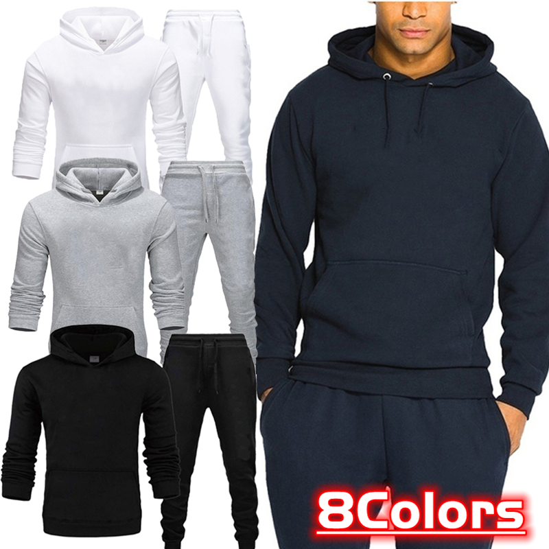 Männer/Frauen Hoodies Hosen 2 Teile/sätze Sweatshirt Jogginghose Männlichen Fitness-Studios Fitness Tops Hosen Jogger Sportswear Trainingsanzüge