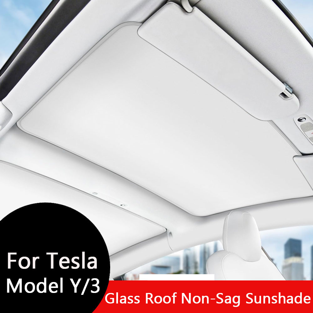 Dla Tesla Model 3 2017-2023 Szyberdach Upgrade Ice Cloth Buckle Sun Shades Szklany dach Przedni tylny świetlik