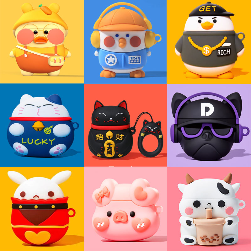 Lucky Cat Lovely Hülle für Airpods Pro 2, japanischer Stil, Kopfhörerhülle für Apple Airpods 1 2 3, Abdeckung für AirPods Pro 2 Hülle