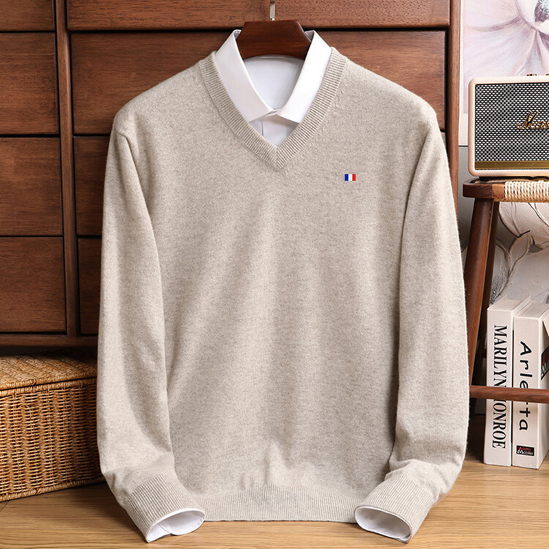Suéter de cachemira, jersey con cuello en V para hombre, Otoño Invierno, Jersey cálido de lana y Cachemira, suéter para hombre, suéter de talla grande 5XL