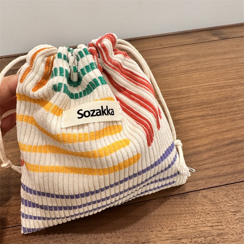 Monedero pequeño de pana para llaves, bolsa de almacenamiento con cordón para auriculares, joyería para mujeres y niñas, lápiz labial, bolsa de cosméticos, bolsas de cuerda