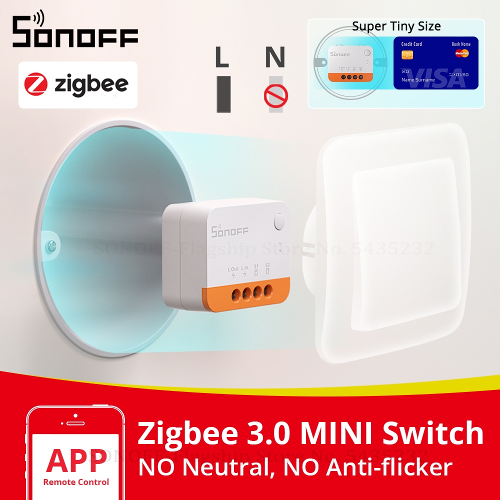 SONOFF ZBMINI-L Không Trung Lập Dây Yêu Cầu Zigbee Công Tắc Thông Minh MINI Hỗ Trợ 2 Điều Khiển EWeLink Ứng Dụng Tác Phẩm Cho Google Home alexa