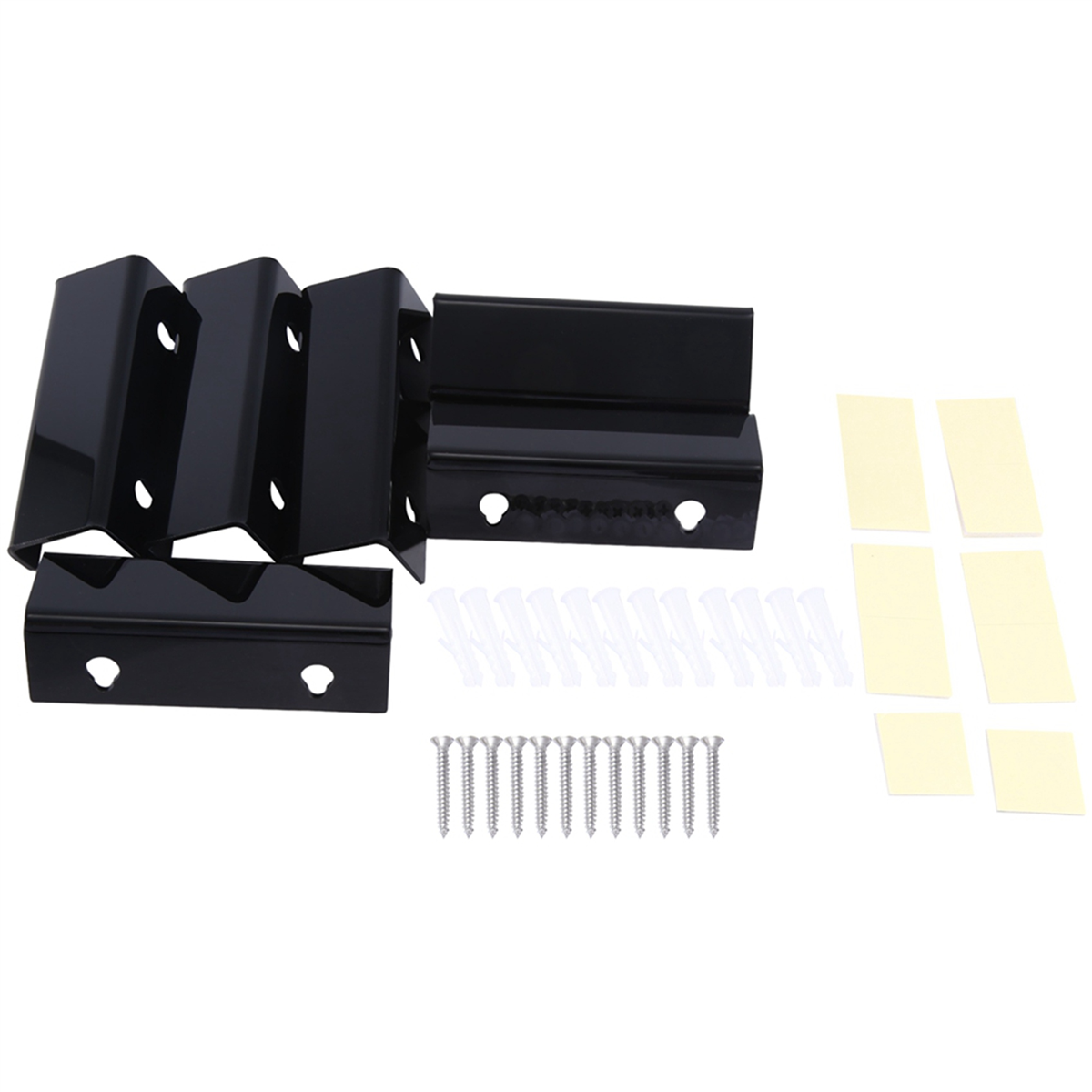 Zwart vinyl platenplank muurbevestiging 6-pack, vinyl houder muur, acryl album platenhouder display