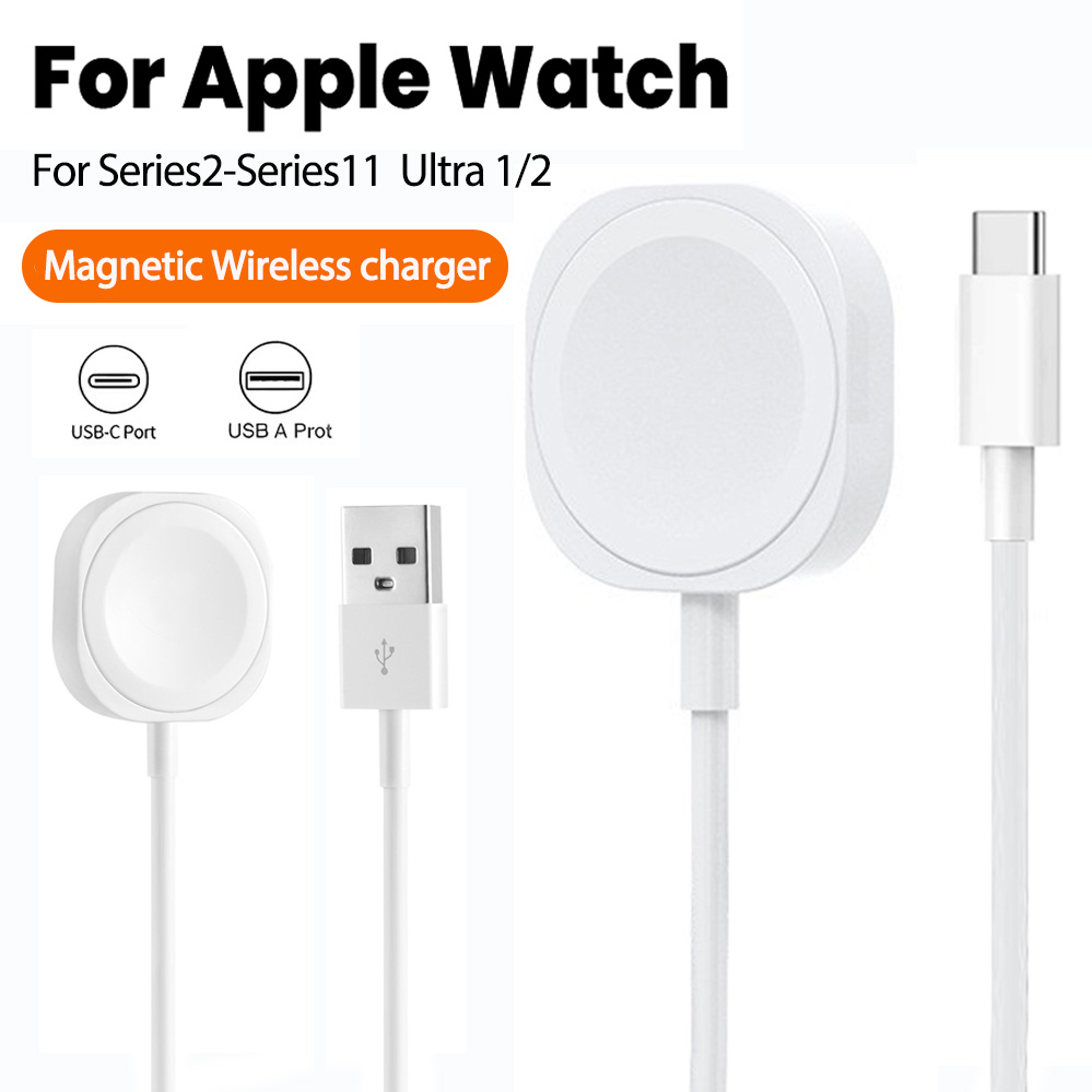 Cable de carga para reloj Apple Watch 11, 10, 9, 8, 7, 6, 5, 4, 3, 2, serie SE, edición Ultra, USB/Tipo-C, cargador inalámbrico magnético iWatch, 1M