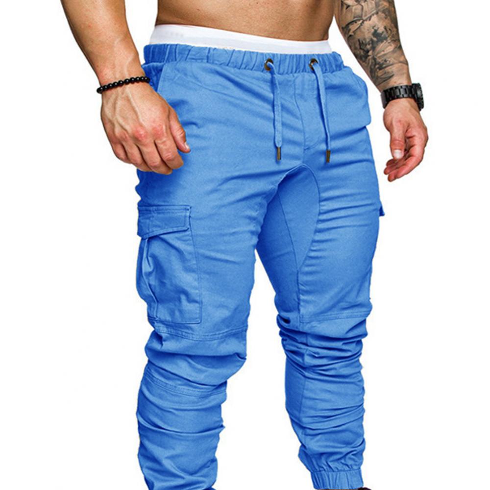Nuevos pantalones para correr informales para hombre, pantalones con bolsillos de Color sólido, pantalones deportivos, pantalones para hombre, pantalones para correr Street Hip Halen