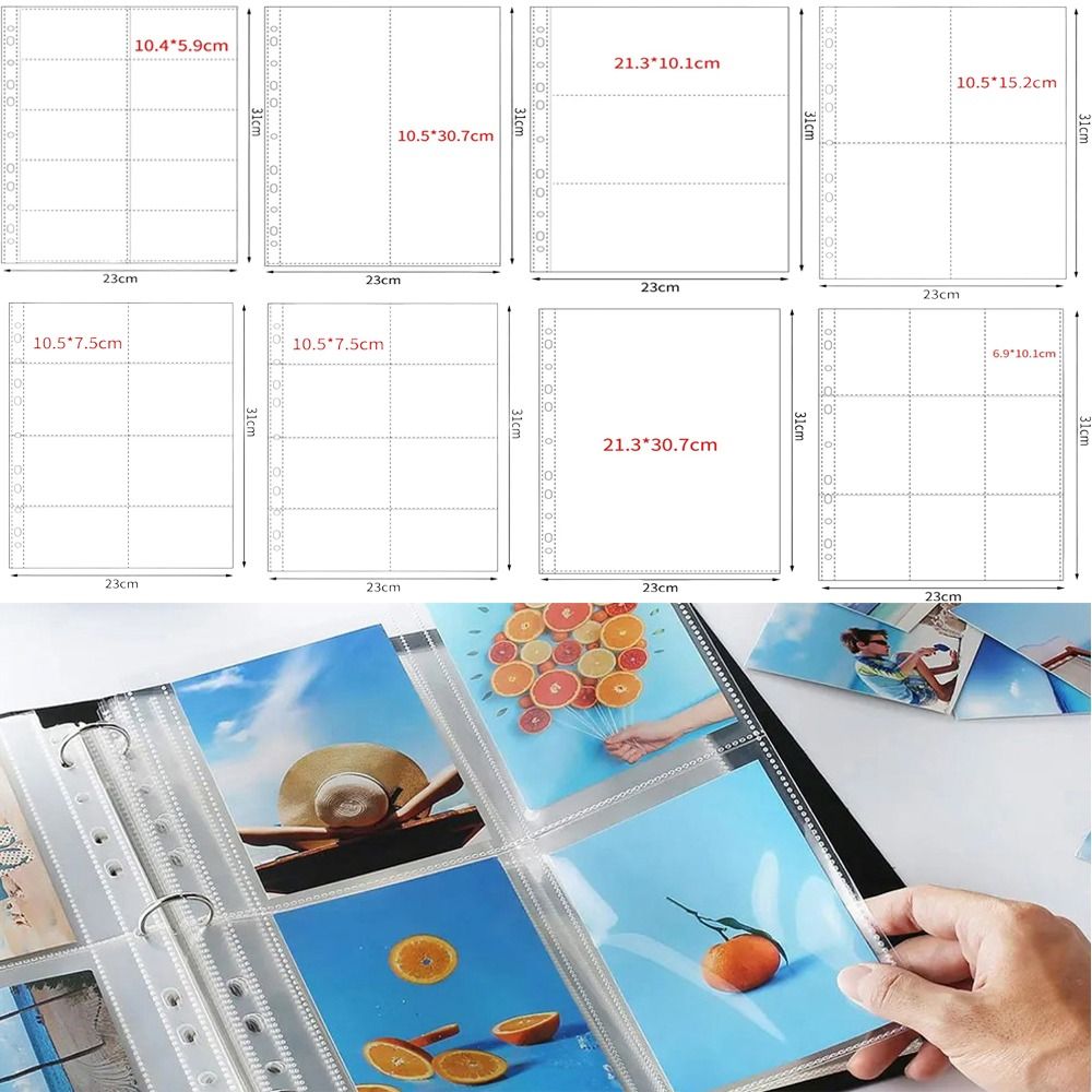 Multiple Pockets Card Sleeve A4 Kpop Photocard Binder PP Transparent Photo Album Refill Pages DIY Stamp Holder Jewelry Storage