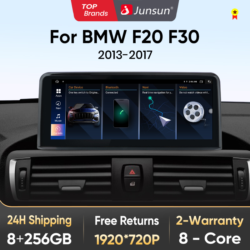 Junsun Multimedia Radio mobil otomatis Android CarPlay nirkabel untuk BMW 1 2 3 4 seri F20 F21 F22 F30 F31 F32 F33 F34 F36 M4 F82