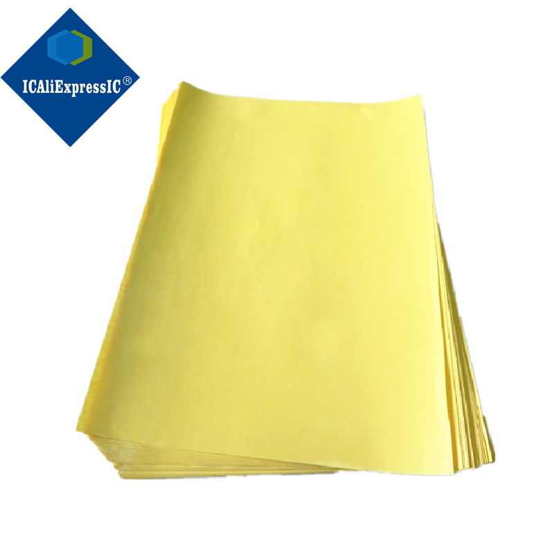 Papel de transferencia de calor PCB amarillo, placa PCB, placa de circuito de papel especial A4, papel de transferencia de calor (10 hojas)