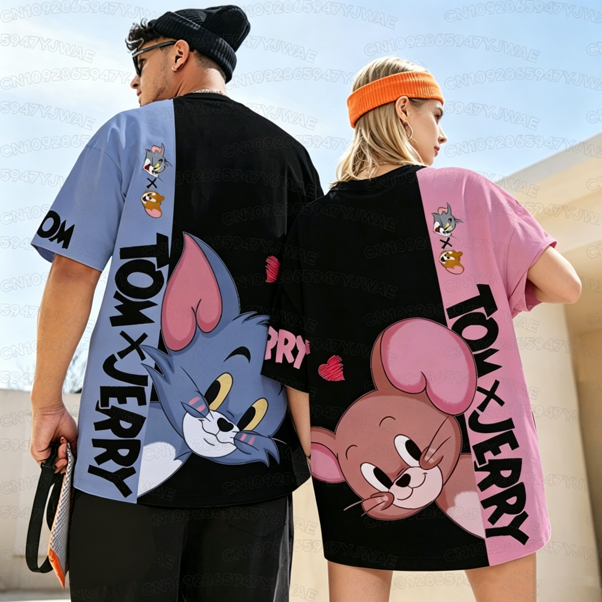 2026 Summer Men's Women's  Short Sleeve T-Shirt Tom and Jerry Cartoon Print Quick drying Round Neck Casual T-shirt Top