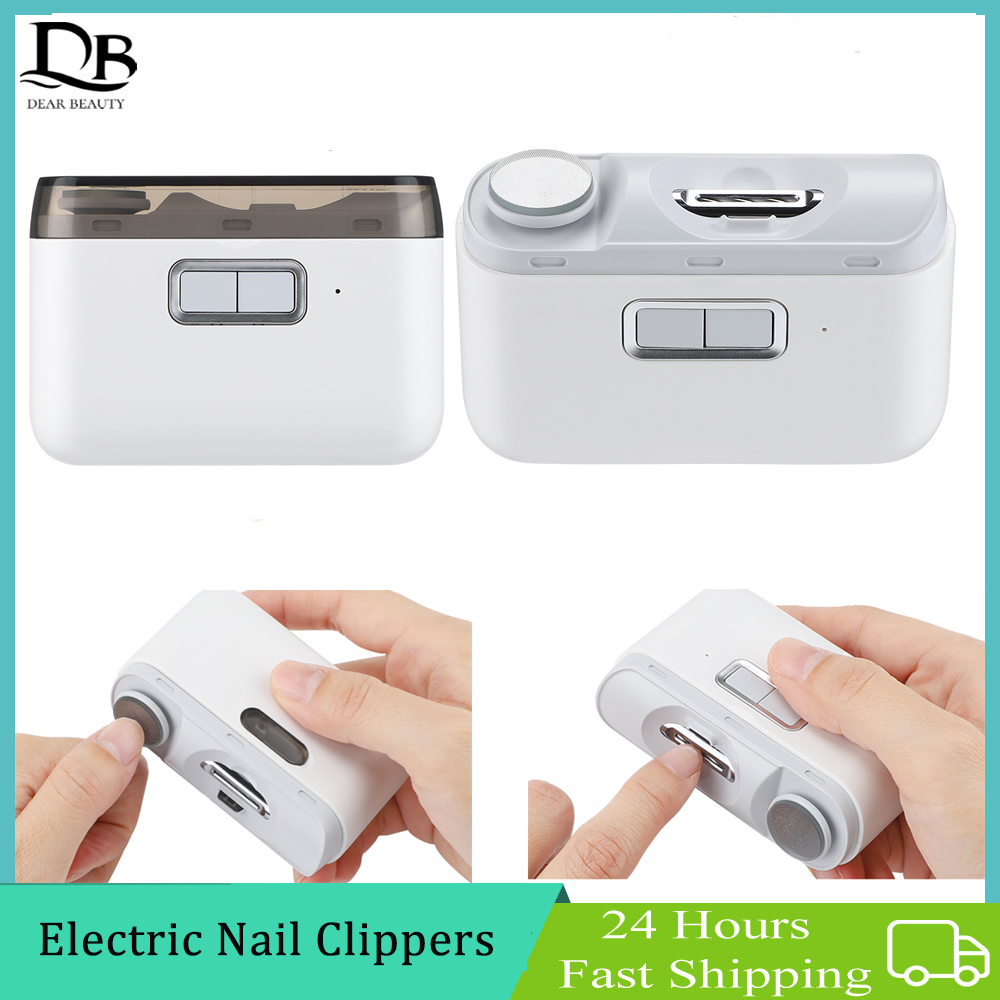 Cortaúñas eléctrico automático 2 en 1, recortador de uñas, amoladora, recargable por USB, cortador de uñas con luz para bebés y adultos
