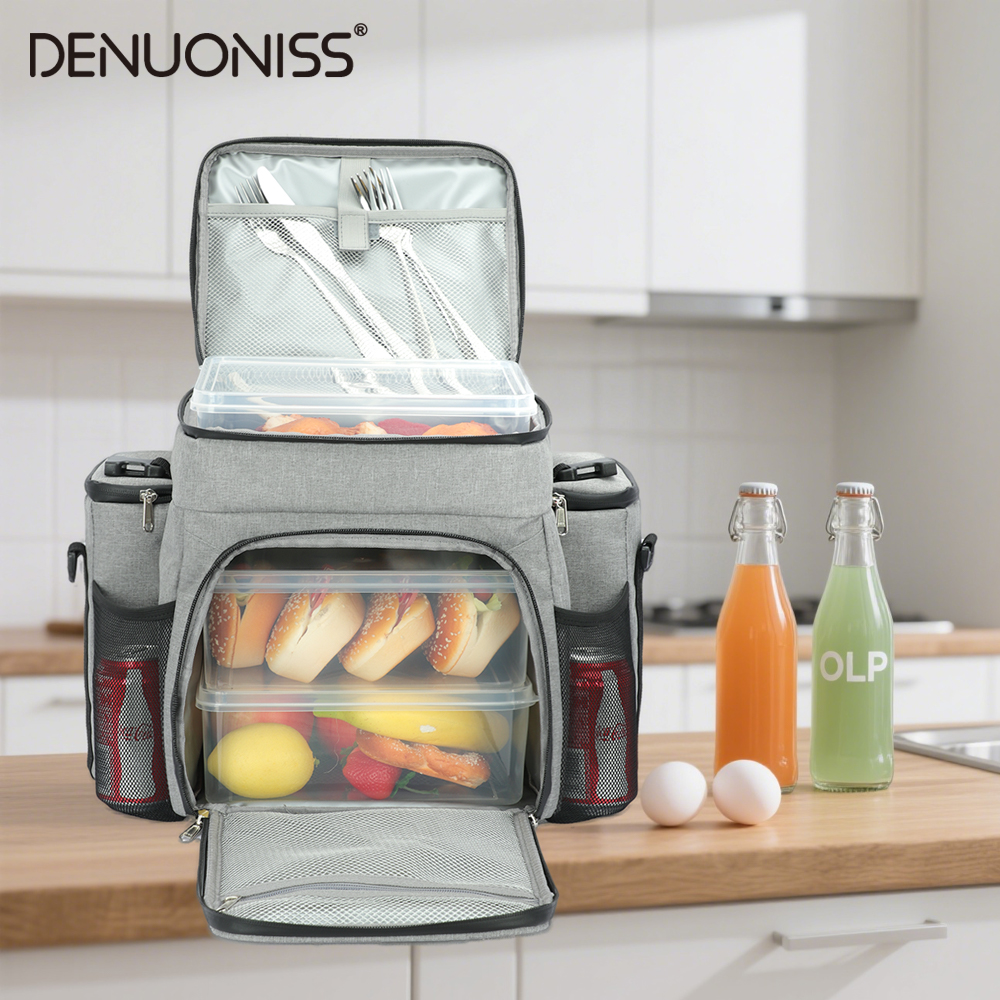 Denuoniss 27l portátil ombro refrigerador saco multicamadas fitness saco térmico para alimentos piquenique almoço isolado saco térmico personalizado