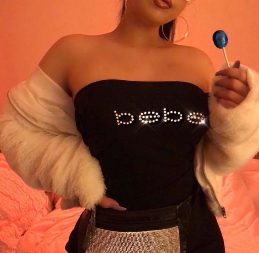 Y2k Top con spalle scoperte Donna Fata Grunge Vestiti Estate senza maniche Top a tubo Strass Bebe Lettera Canotta Tee 2000s Streetwear