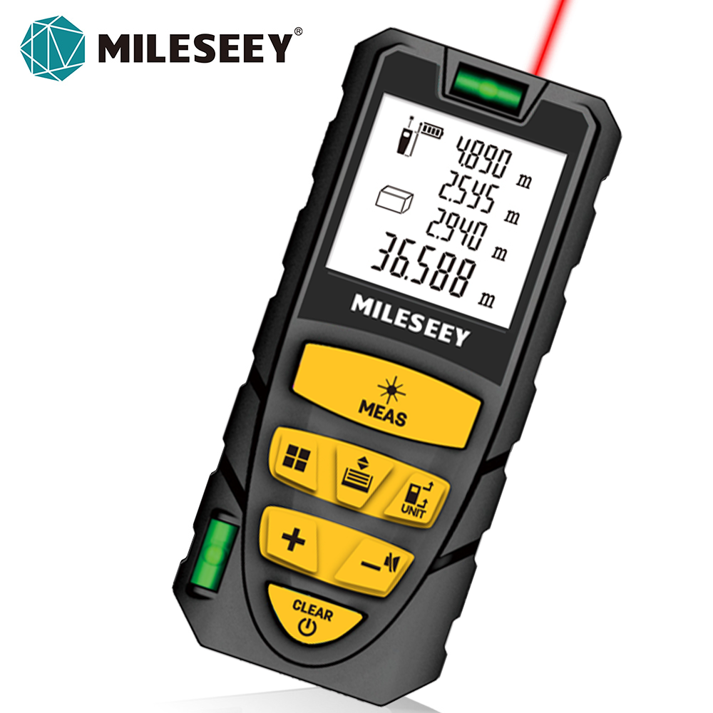 MILESEEY S2 レーザー巻尺 40 メートル 60 メートル 80 メートル 100 メートル 120 メートルダブル水平バブルレーザー距離計