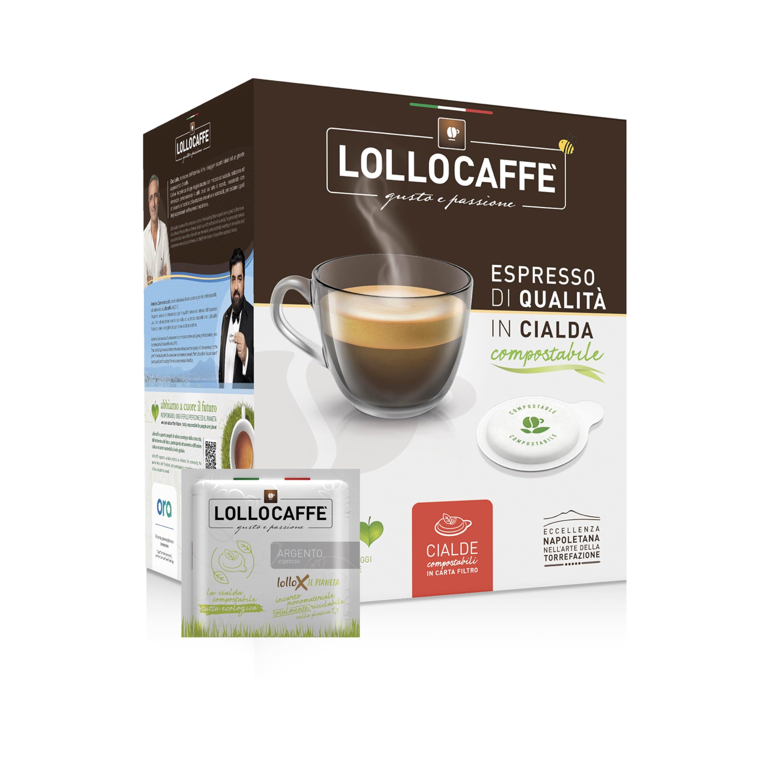 Cápsulas de café Lollo Waffle Silver Blend, paquete de 150, compatibles con máquinas Nespresso Express
