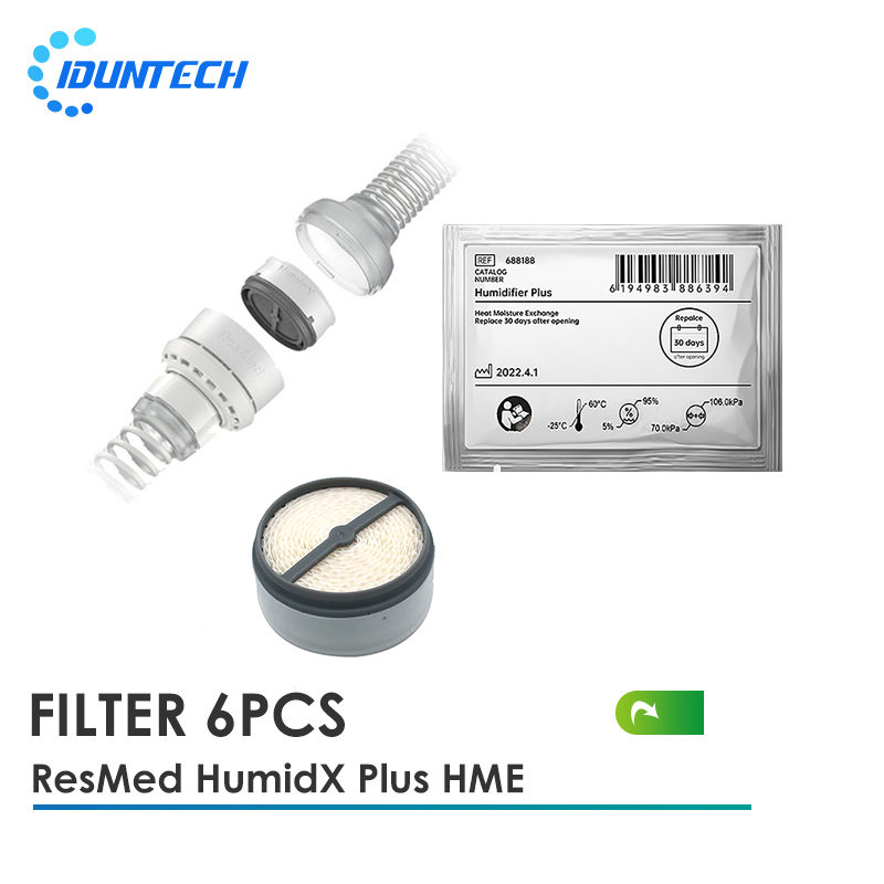 Совместимые фильтры HumidX Plus HME для ResMed AirMini, сменные безводные картриджи-увлажнители для CPAP-аппаратов для путешествий, 6 шт.
