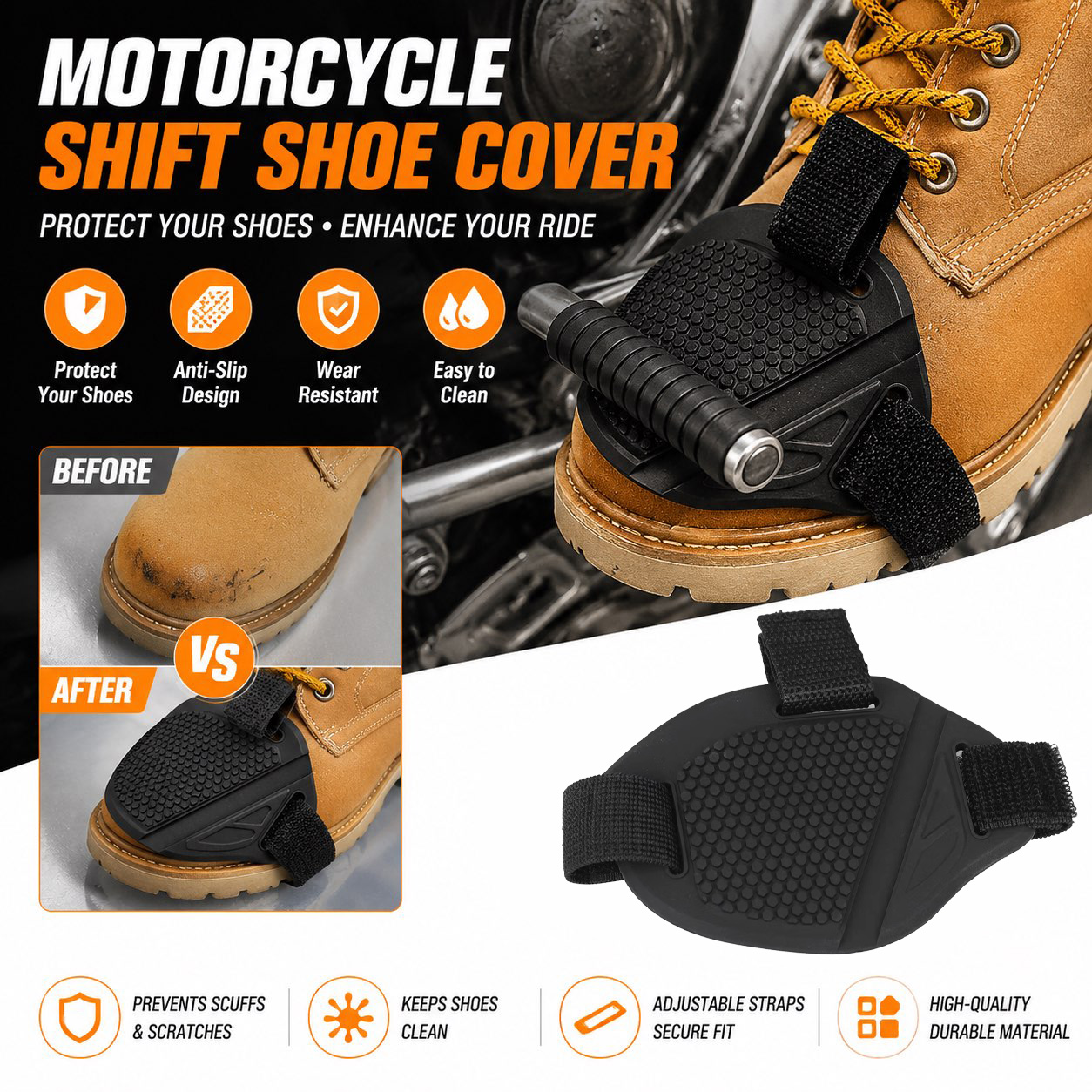 Dustproof Motorcycle Shift Pad Gear Shoes Protective Motorbike Gears Shifter Men Protector Motocross Boots Cover Accessories