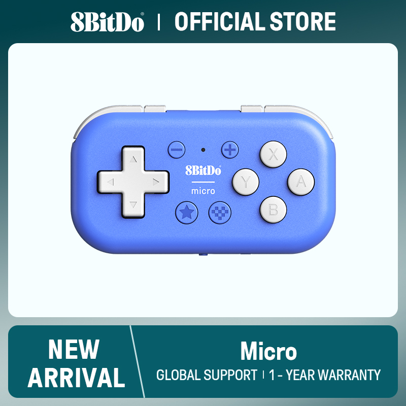 Pengontrol Bluetooth mikro BitDo 8, gamepad Mini berukuran saku untuk Switch, Android, dan Raspberry Pi, mendukung Mode Keyboard