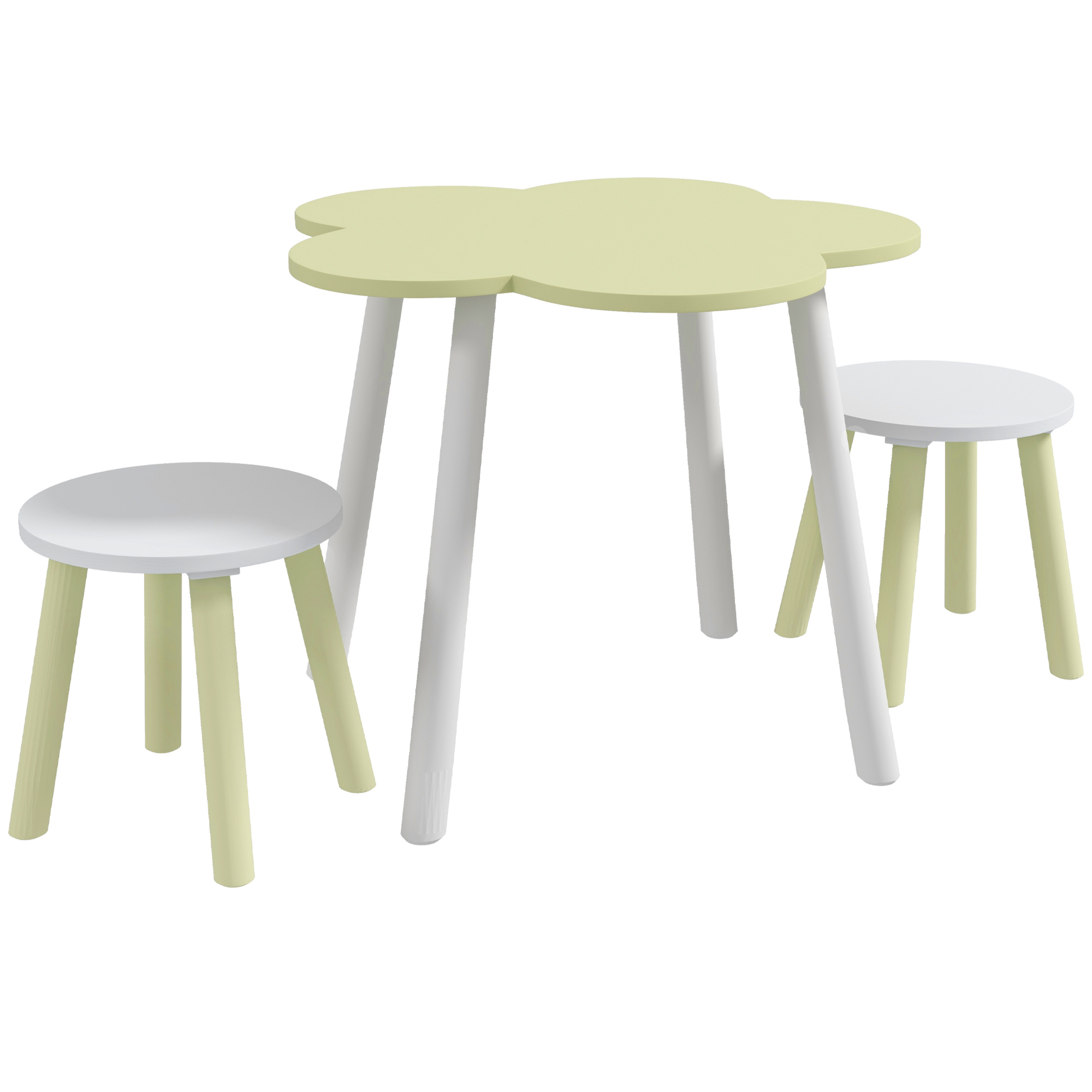 ZONEKIZ zestaw stół i 2 krzesła stół Ø 59x50 cm i krzesła Ø 28x26 cm zielone ciasto