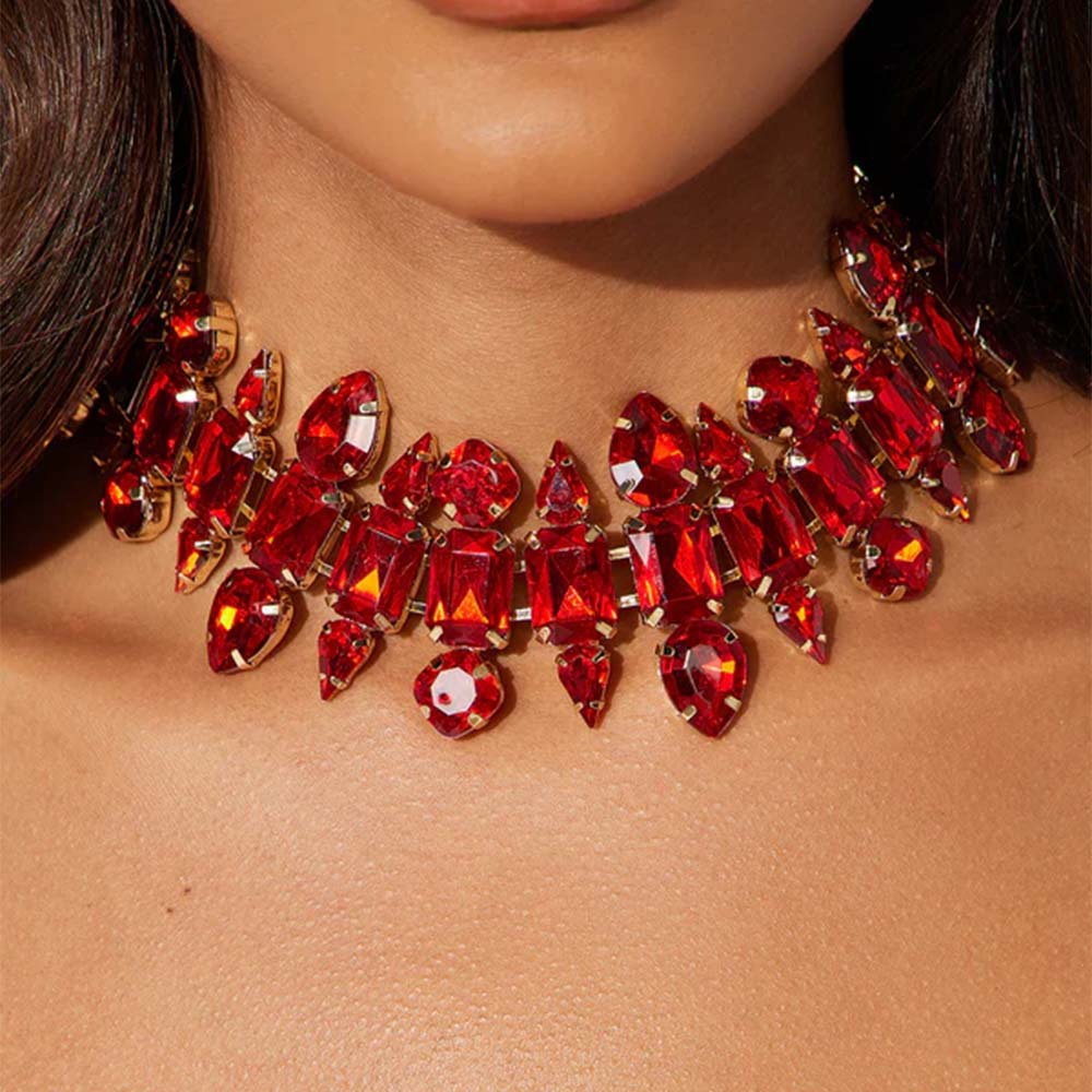 Mode strass ketting coole stijl persoonlijkheid pop strass ketting sleutelbeen ketting partij sieraden cadeau