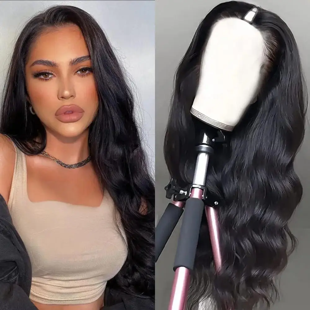 Natural V Part Body Wave Wigs 200% Density Remy Hair Machine No Leave Out 16 32 Inches Upgraded Brazilian Hair For Women Remy Human Hair