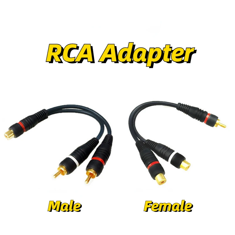 2 RCA на 1 RCA «мама-папа-мама» Кабель-разветвитель Аудиоразветвитель Распределитель Конвертер Динамик Золотой кабель