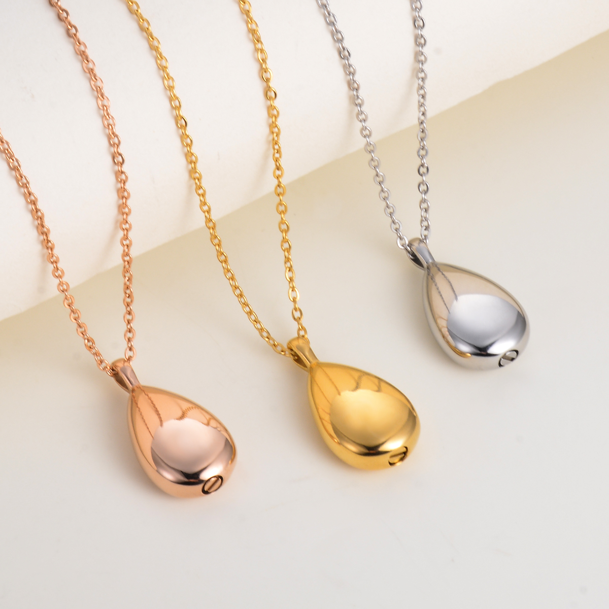 Collier d'urne unisexe, pendentif, porte-cendres, souvenirs en forme de larme, crémation pour animaux de compagnie, bijoux humains en acier inoxydable, livraison directe