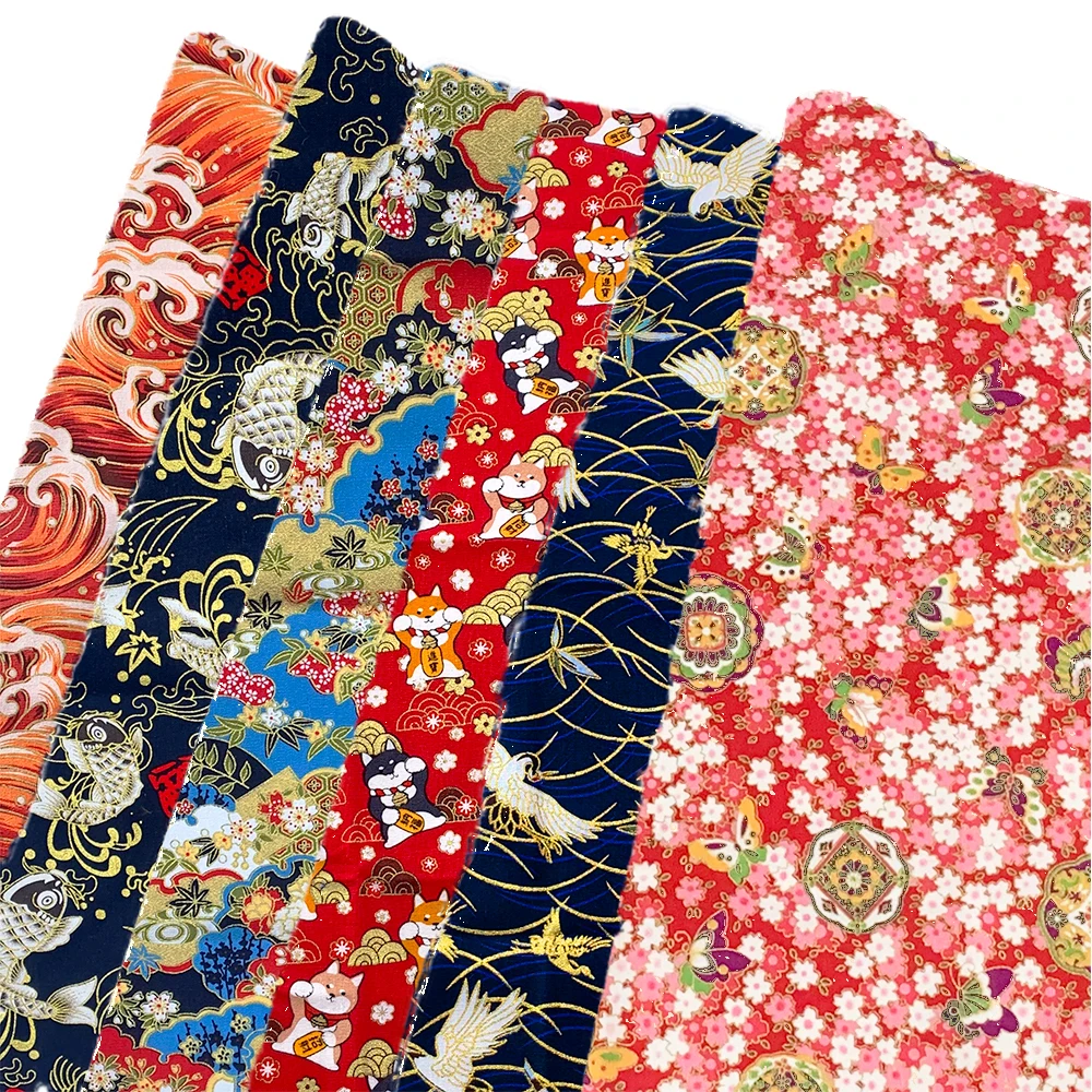 100% Cotton Bronze Fabrics For Sewing DIY Hanfu Japanese Kimono Christmas Gift Packaging Patchwork Sewing Accessories